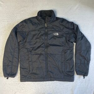 The North Face Puffer Jacket Mens Medium Black Full Zip Quilted Insulated